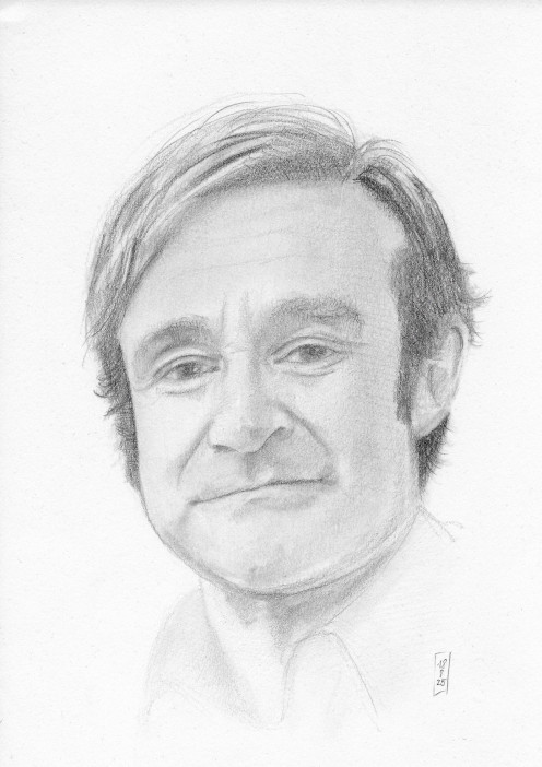 Drawing of Robin Williams by Jacek Blech